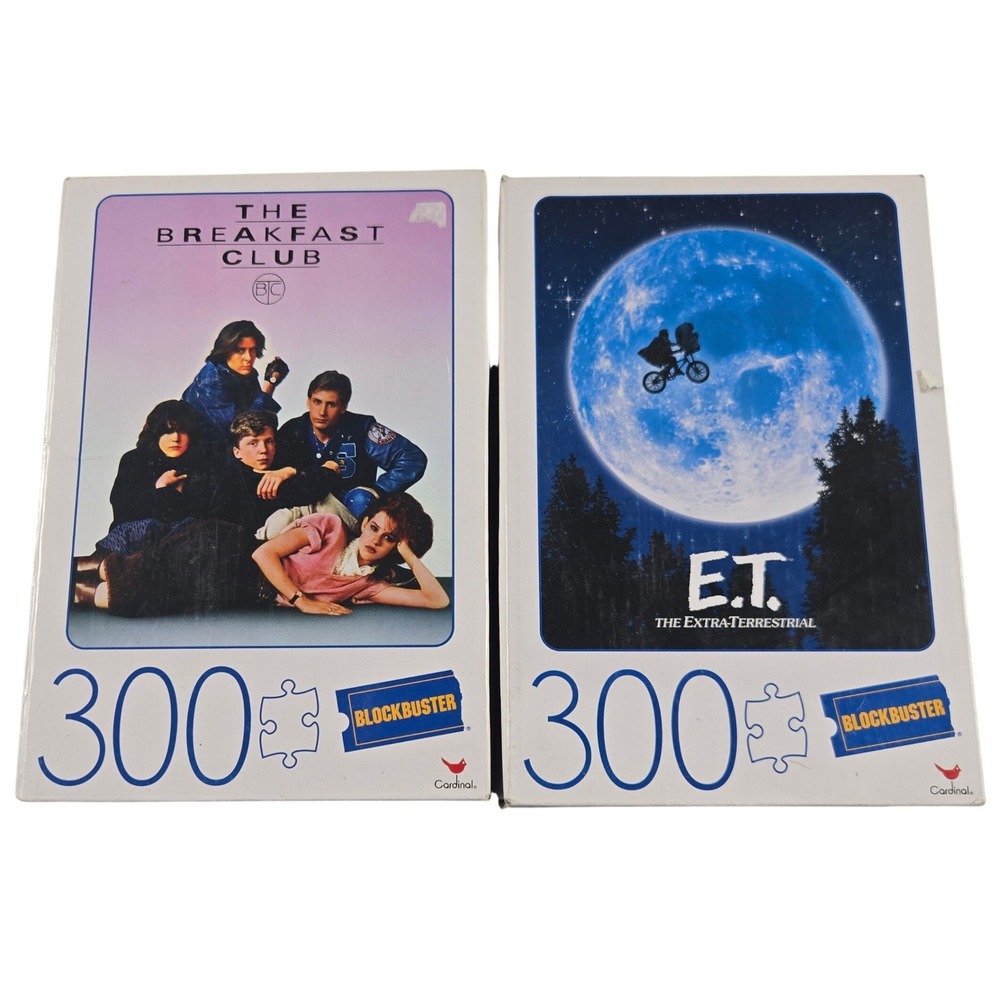 Blockbuster 300 Piece Puzzle E.T. Breakfast Club Movie Nostalgia Cardinal Lot 2